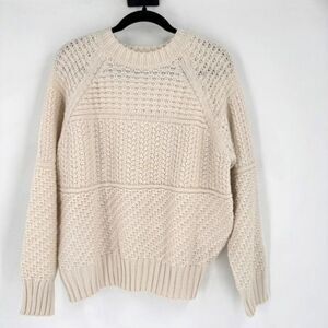 NWT Time and Tru‎ Off White Fisherman knit sweater size medium